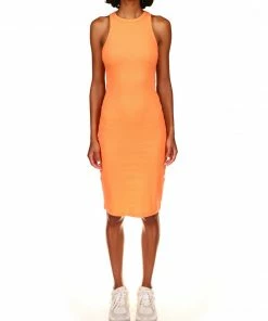 Sanctuary Clothing Column Rib Dress Melon Sustainable