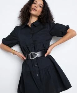 Sanctuary Clothing Night Sky Shirt Dress Black