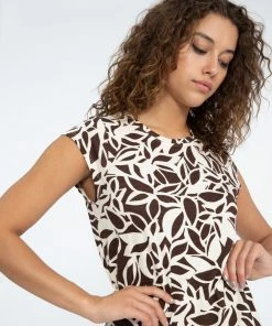 Sanctuary Clothing Carry On T-Shirt Dress Chocolate Stencil