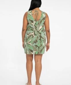 Sanctuary Clothing Open Back Tank Dress Palm Camo Inclusive Collection