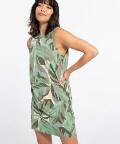 Sanctuary Clothing Open Back Tank Dress Palm Camo Summer