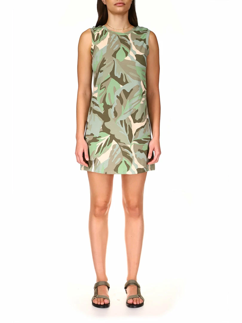 Sanctuary Clothing Open Back Tank Dress Palm Camo Summer 4 Sanctuary Clothing Open Back Tank Dress Palm Camo Summer