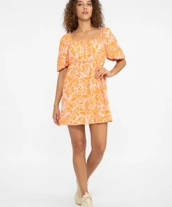 Sanctuary Clothing Daisy Open Back Dress Tangerine Stencil Summer