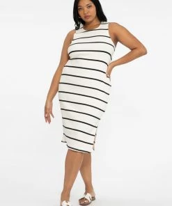 Sanctuary Clothing Summer Stripes For Days Midi Dress Black / Muslin Stripe Inclusive Collection