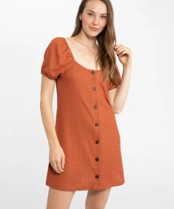 Sanctuary Clothing Button Up Knit Dress Earth Summer