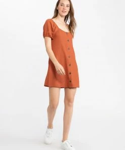 Sanctuary Clothing Button Up Knit Dress Earth Summer