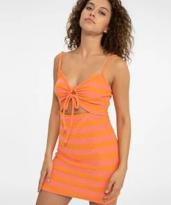 Sanctuary Clothing Deep End Terrycloth Dress Shell Pink/ Tangerine Stripe Summer 9 Sanctuary Clothing Deep End Terrycloth Dress Shell Pink/ Tangerine Stripe Summer