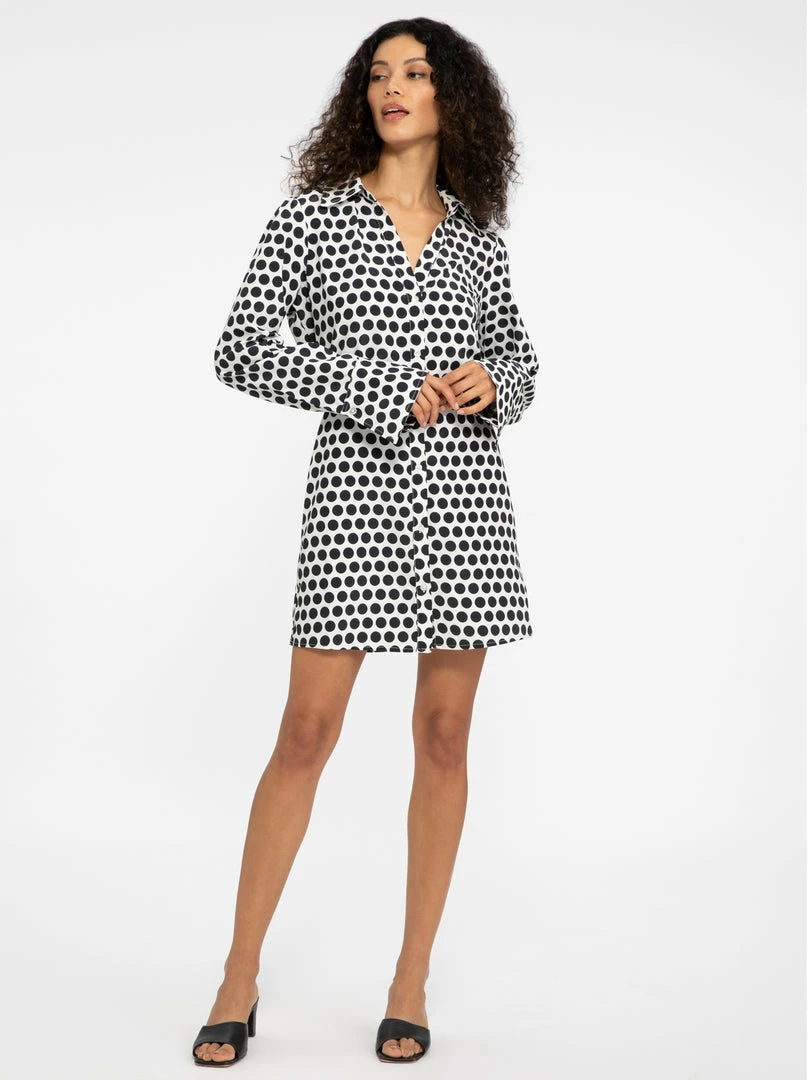 Sanctuary Clothing Modern Shirt Dress Optical Dot 6 Sanctuary Clothing Modern Shirt Dress Optical Dot