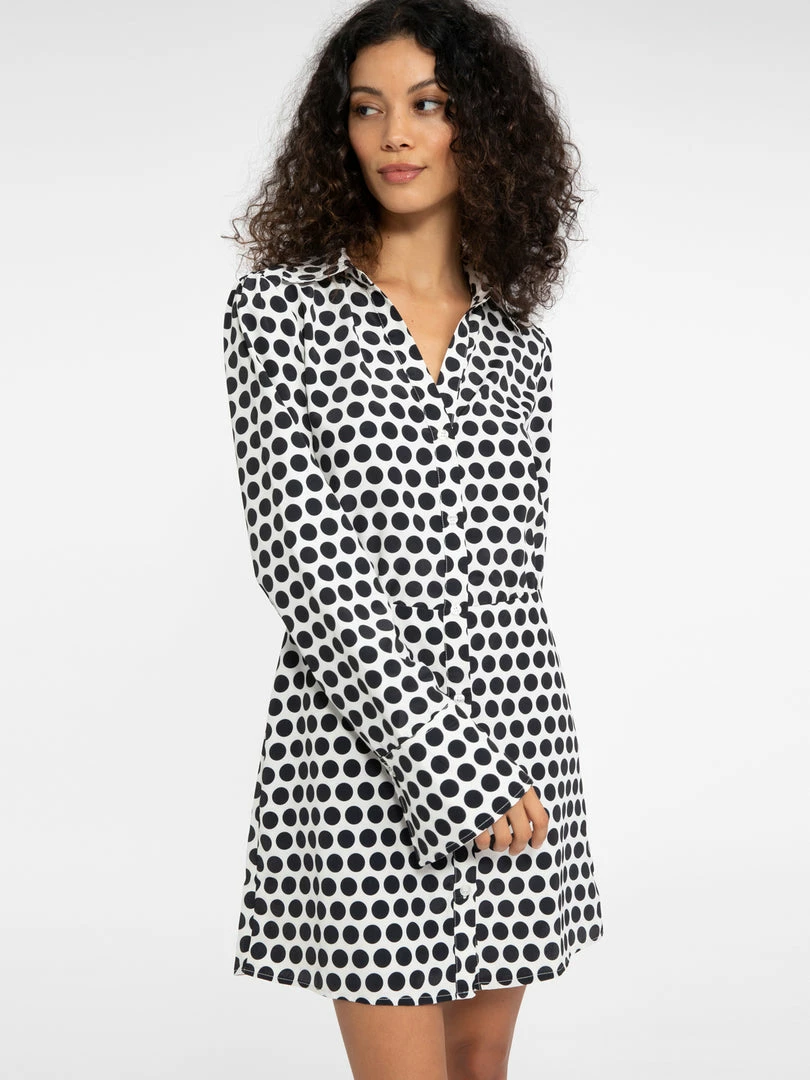 Sanctuary Clothing Modern Shirt Dress Optical Dot 4 Sanctuary Clothing Modern Shirt Dress Optical Dot