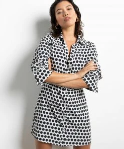 Sanctuary Clothing Modern Shirt Dress Optical Dot