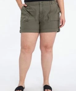 Sanctuary Clothing Switchback Cuffed Short Hiker Green Inclusive Collection