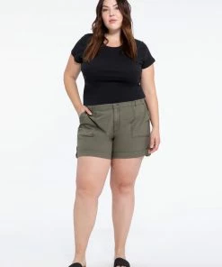 Sanctuary Clothing Switchback Cuffed Short Hiker Green Inclusive Collection