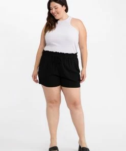 Sanctuary Clothing Soft Paper Bag Short Black Inclusive Collection Summer