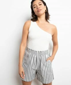 Sanctuary Clothing Sets Poplin Paperbag Short Optical Stripe 8 Sanctuary Clothing Sets Poplin Paperbag Short Optical Stripe