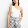 Sanctuary Clothing All Day One Shoulder Top Milk