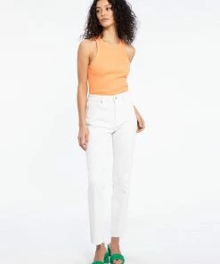 Sanctuary Clothing Highrise Good Vibes Crop Brilliant White