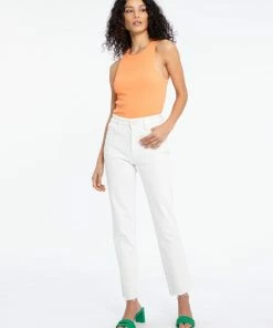 Sanctuary Clothing Highrise Good Vibes Crop Brilliant White