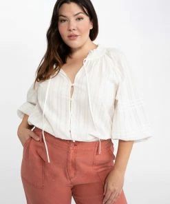 Sanctuary Clothing Summer Don't Forget Blouse Brilliant White Inclusive Collection