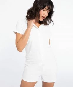 Sanctuary Clothing Summer Terrycloth Poolside Playsuit White