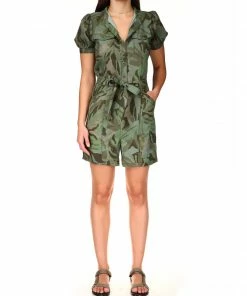 Sanctuary Clothing Risk Taker Romper Palm Camo Summer