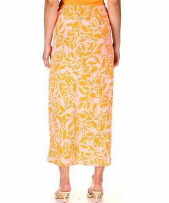 Sanctuary Clothing Beach To City Midi Tangerine Stencil Summer