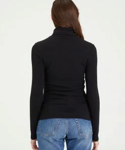 Sanctuary Clothing Essential Turtleneck Top Black