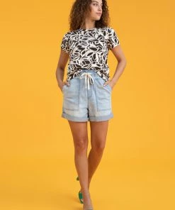 Sanctuary Clothing The Perfect Tee Chocolate Stencil