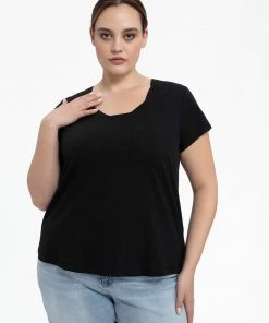 Sanctuary Clothing Traveler Twist Tee Black Inclusive Collection