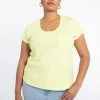 Sanctuary Clothing Traveler Twist Tee Lemon Lime Inclusive Collection
