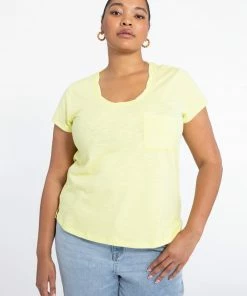 Sanctuary Clothing Traveler Twist Tee Lemon Lime Inclusive Collection