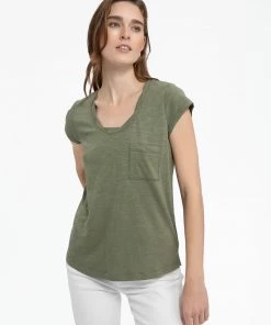 Sanctuary Clothing Traveler Twist Tee Trail Green Sustainable