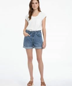 Sanctuary Clothing Frolic Paper Bag Short Community Wash