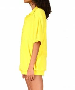 Sanctuary Clothing Terrycloth Vaycay Shirt Sunshine