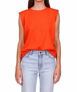 Sanctuary Clothing Shoulder Pad Tee Red Alert