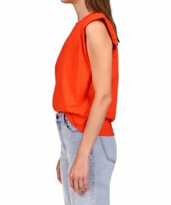 Sanctuary Clothing Shoulder Pad Tee Red Alert