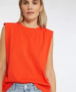 Sanctuary Clothing Shoulder Pad Tee Red Alert