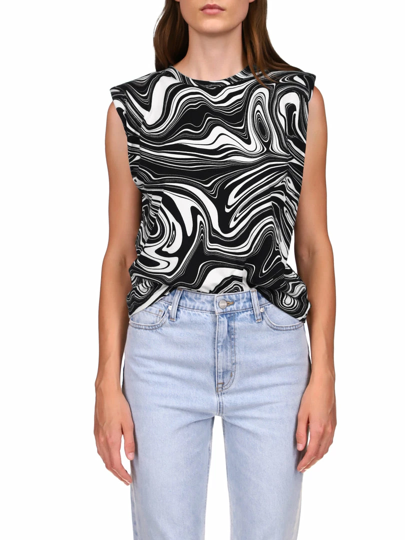 Sanctuary Clothing Sustainable Shoulder Pad Tee Marble 3 Sanctuary Clothing Sustainable Shoulder Pad Tee Marble
