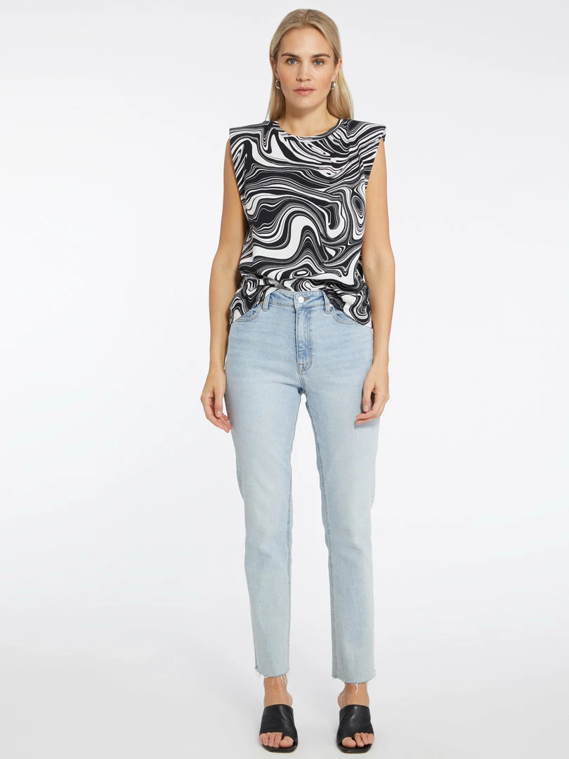 Sanctuary Clothing Sustainable Shoulder Pad Tee Marble 2 Sanctuary Clothing Sustainable Shoulder Pad Tee Marble