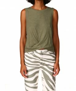 Sanctuary Clothing Twisted Tank Trail Green