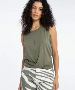 Sanctuary Clothing Twisted Tank Trail Green
