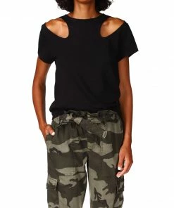 Sanctuary Clothing Peak A Boo Tee Black