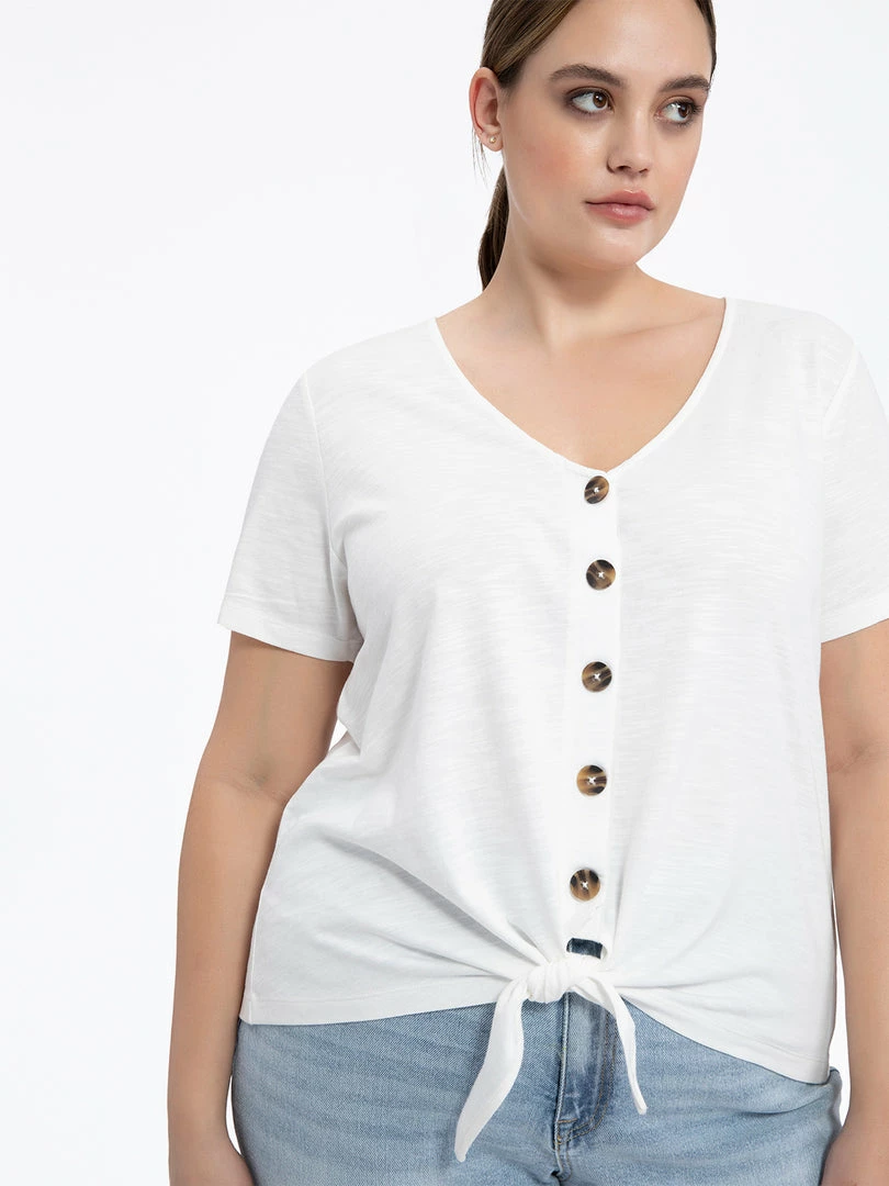 Sanctuary Clothing Sustainable By My Side Tie Tee White Inclusive Collection 1 Sanctuary Clothing Sustainable By My Side Tie Tee White Inclusive Collection