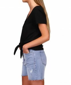 Sanctuary Clothing By My Side Tie Tee Black