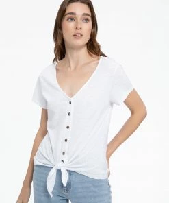 Sanctuary Clothing Sustainable By My Side Tie Tee White