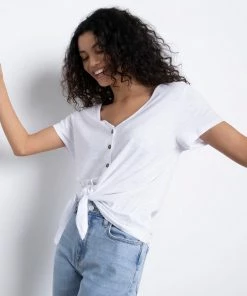 Sanctuary Clothing Sustainable By My Side Tie Tee White