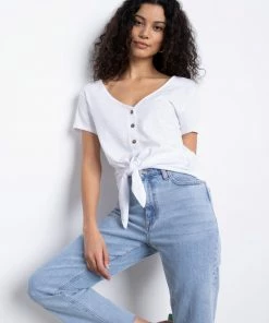 Sanctuary Clothing Sustainable By My Side Tie Tee White