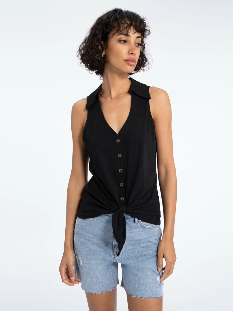 Sanctuary Clothing Amuse Tie Front Tee Black 4 Sanctuary Clothing Amuse Tie Front Tee Black