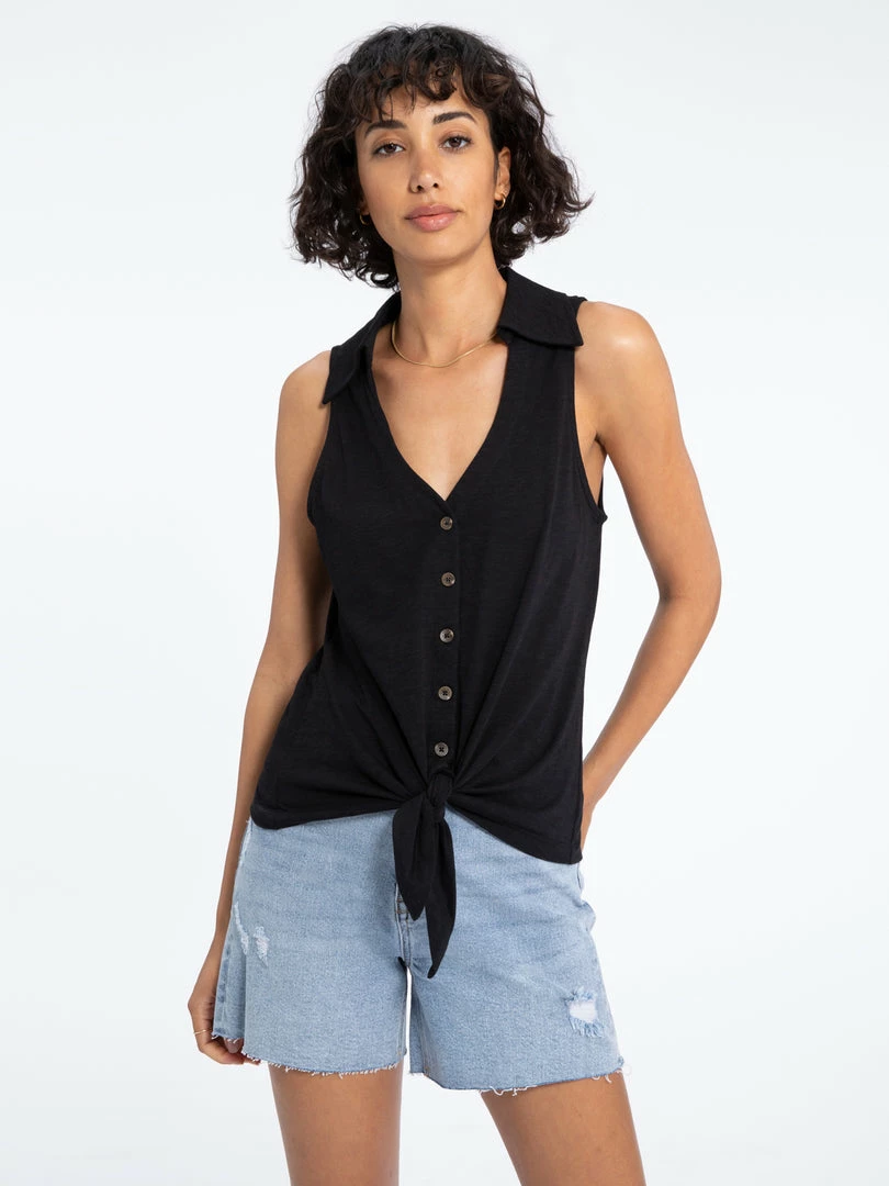 Sanctuary Clothing Amuse Tie Front Tee Black 1 Sanctuary Clothing Amuse Tie Front Tee Black