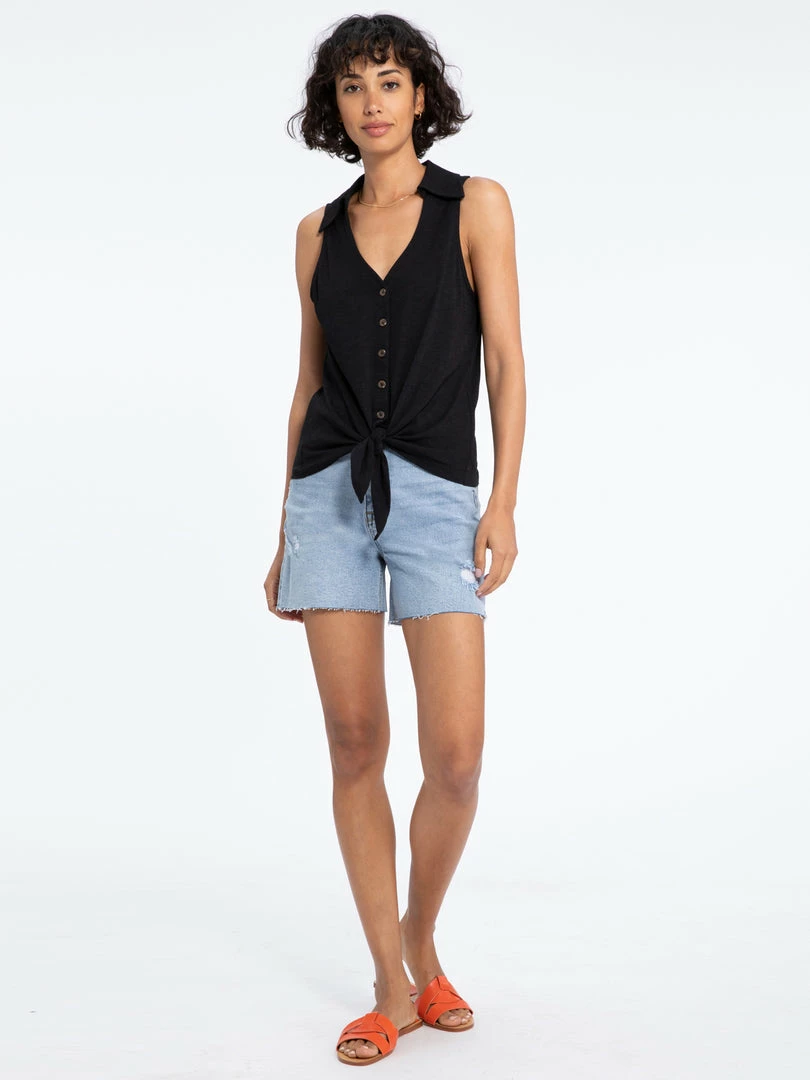 Sanctuary Clothing Amuse Tie Front Tee Black 2 Sanctuary Clothing Amuse Tie Front Tee Black