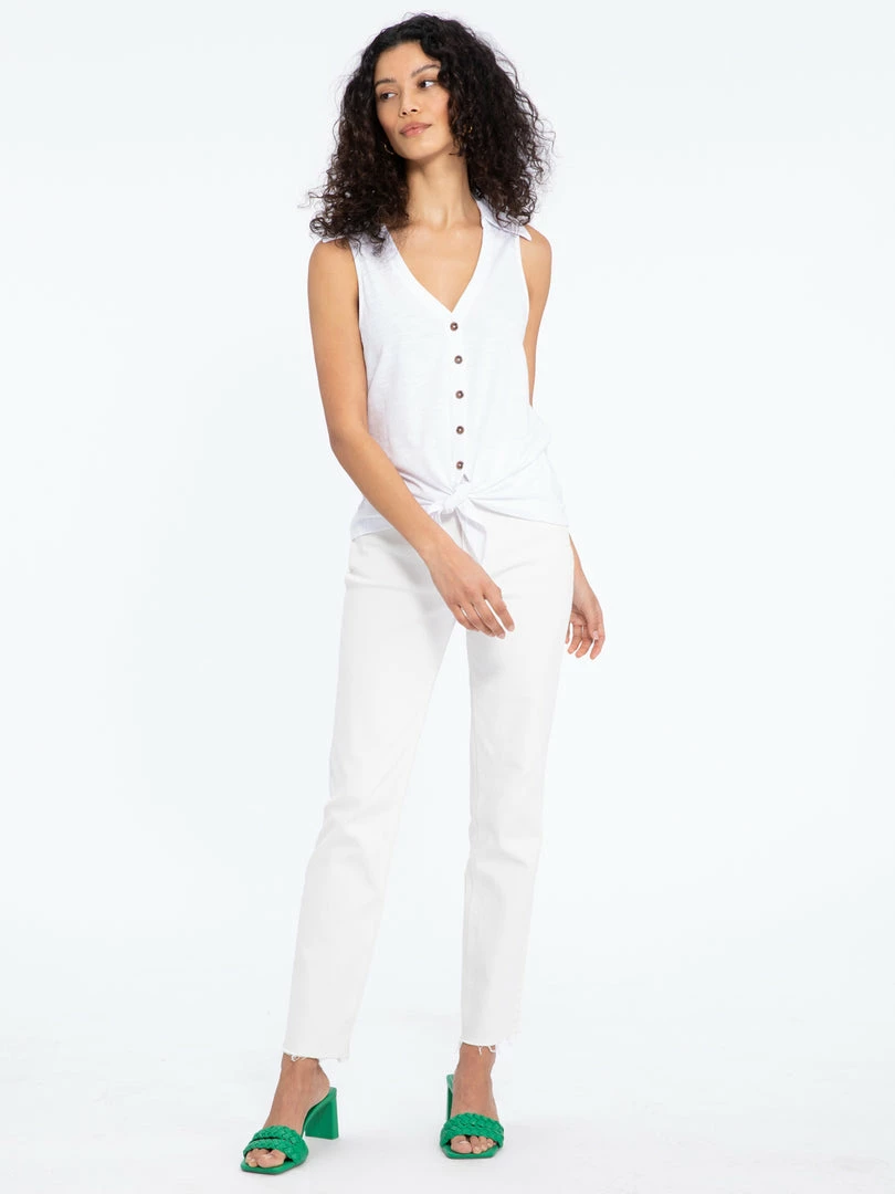 Sanctuary Clothing Amuse Tie Front Tee White 2 Sanctuary Clothing Amuse Tie Front Tee White